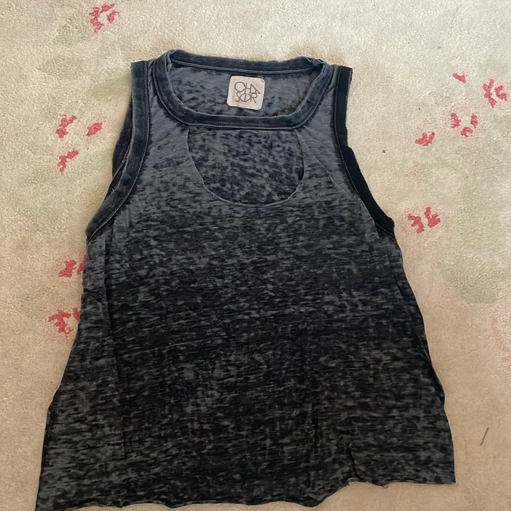 Chaser grey tank top with chest cut out